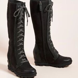 Sorel Black Knee-High Lace-Up Boots